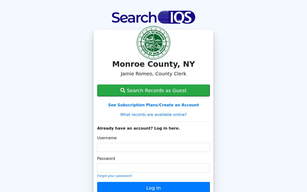 Rochester residents directory Monroe County deed index search screen