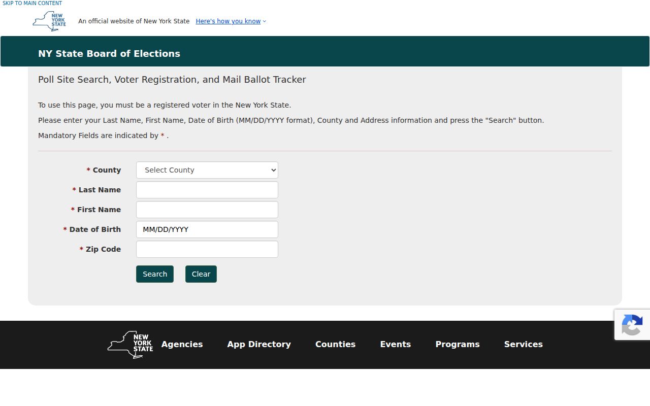 Rochester residents directory New York voter self lookup form