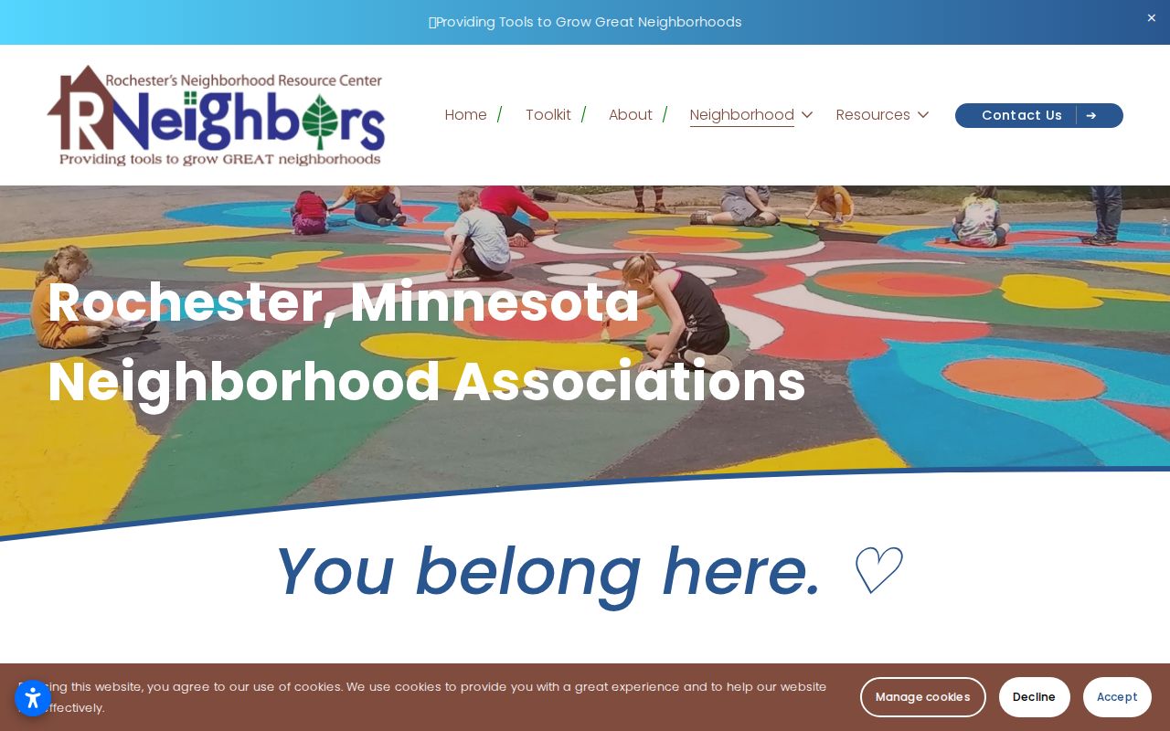 Rochester neighbors community research through the RNeighbors association directory